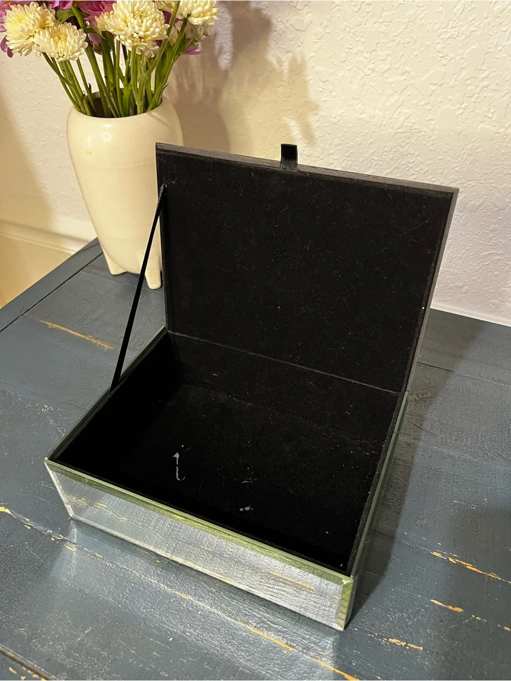 Mirrored Decorative Jewelry Box - Silver